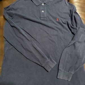 Ralph Lauren Blue Polo Shirt Classic Long Sleeve - Bin 5
